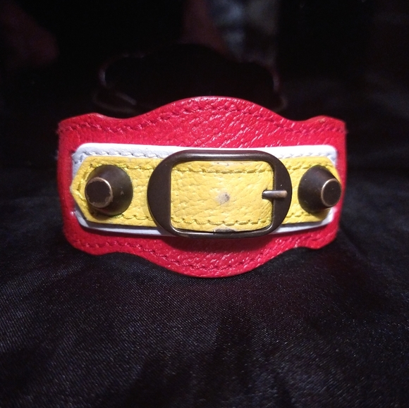 Balenciaga paris multi colored leather bracelet - Picture 9 of 16